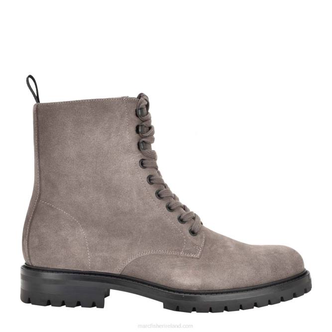 Dark Grey Suede David Lace-Up Boot Marc Fisher Men L2XH708