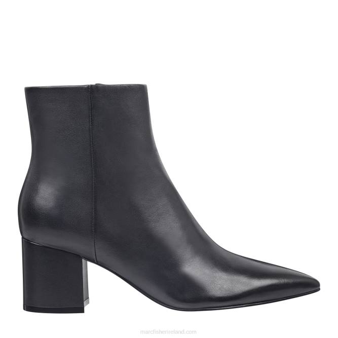 Black Leather Jarli Pointy Ankle Boot Marc Fisher Women L2XH138