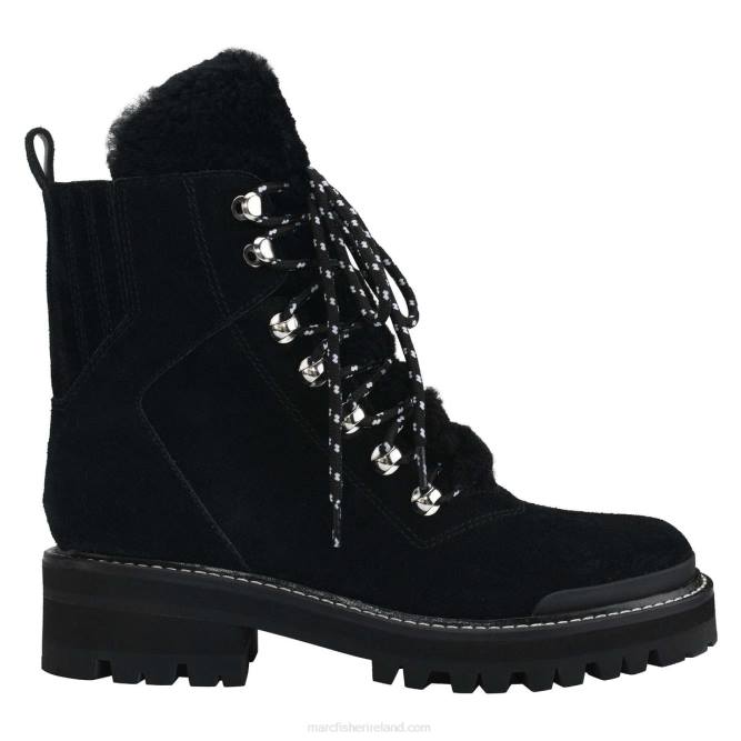 Black Suede Izzie Lugsole Ankle Boot Marc Fisher Women L2XH151