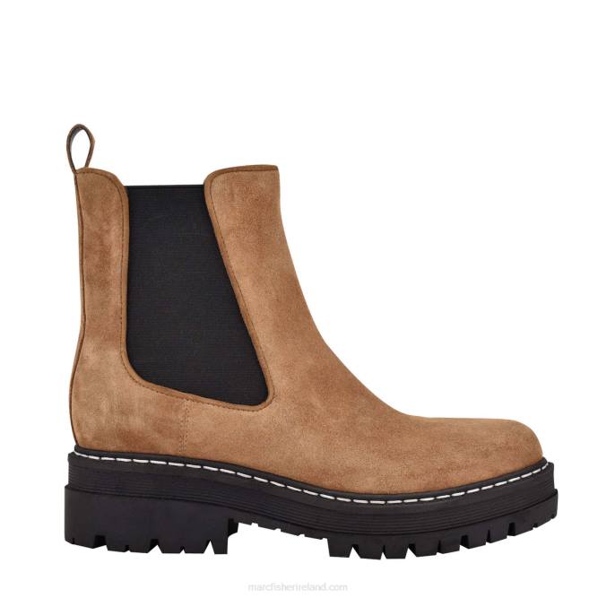 Brown Suede Privi Lugsole Ankle Bootie Marc Fisher Women L2XH15