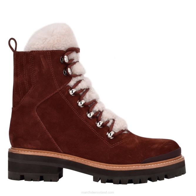 Dark Red Suede Izzie Lugsole Ankle Boot Marc Fisher Women L2XH150