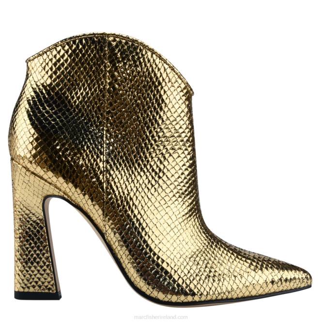 Gold Snake Suede Masina Ankle Bootie Marc Fisher Women L2XH19