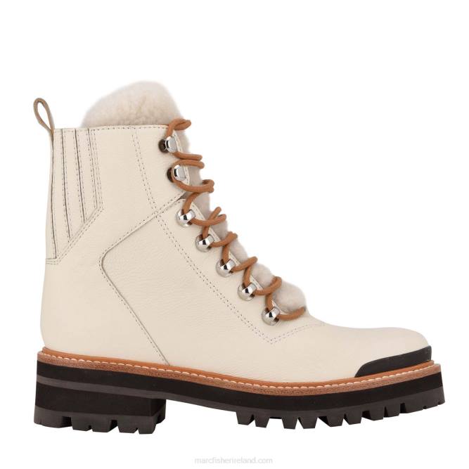 White Leather Izzie Lugsole Ankle Boot Marc Fisher Women L2XH187