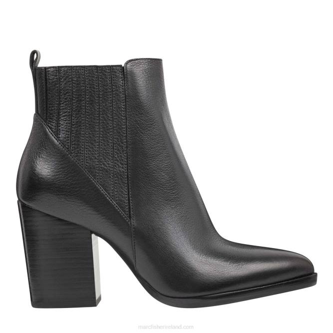 Black Leather Alva Pointy Toe Bootie Marc Fisher Women L2XH5