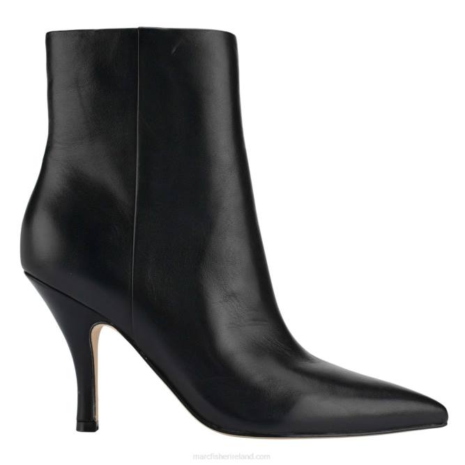 Black Leather Fergus Heeled Bootie Marc Fisher Women L2XH94