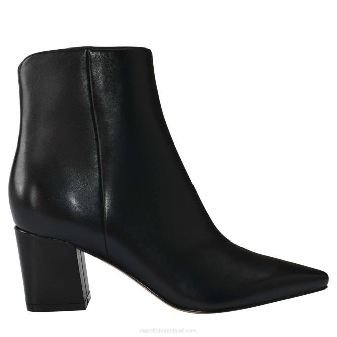 Black Leather Jina Heeled Bootie Marc Fisher Women L2XH91
