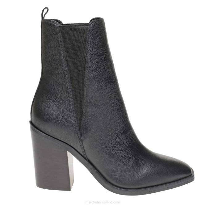 Black Leather Kristie Heeled Bootie Marc Fisher Women L2XH40