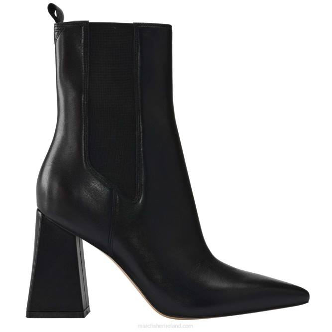 Black Leather Kylynn Chelsea Heeled Bootie Marc Fisher Women L2XH102
