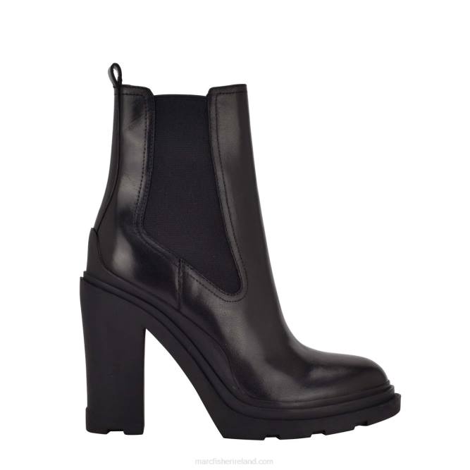 Black Leather Ramio Heeled Chelsea Bootie Marc Fisher Women L2XH72