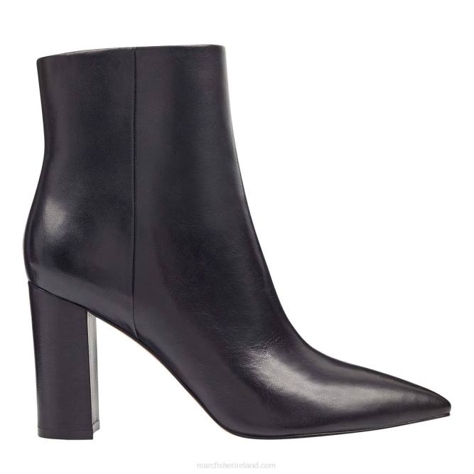 Black Leather Ulani Heeled Bootie Marc Fisher Women L2XH2