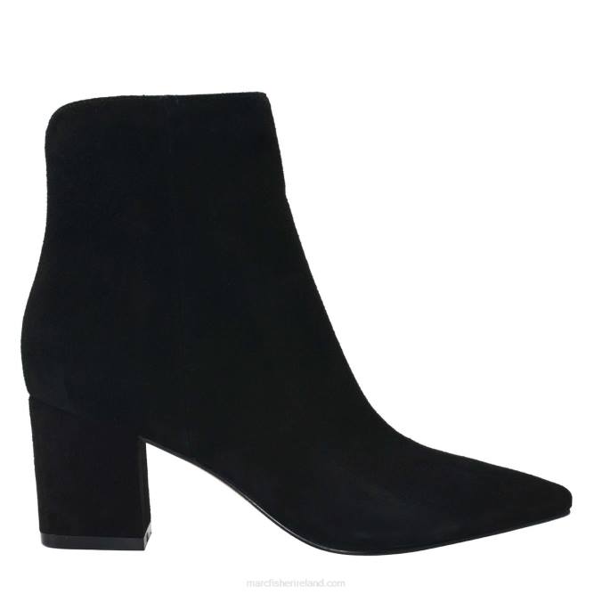 Black Suede Jina Heeled Bootie Marc Fisher Women L2XH100