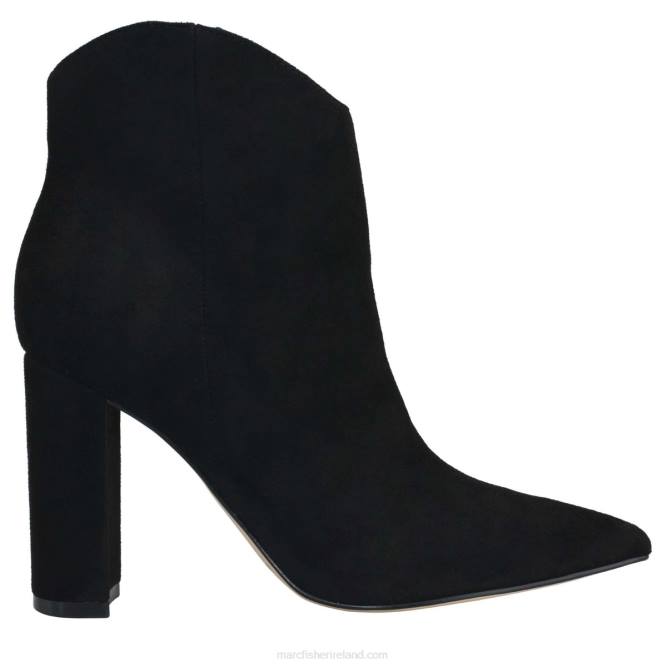 Black Suede Lezari Heeled Western Bootie Marc Fisher Women L2XH63