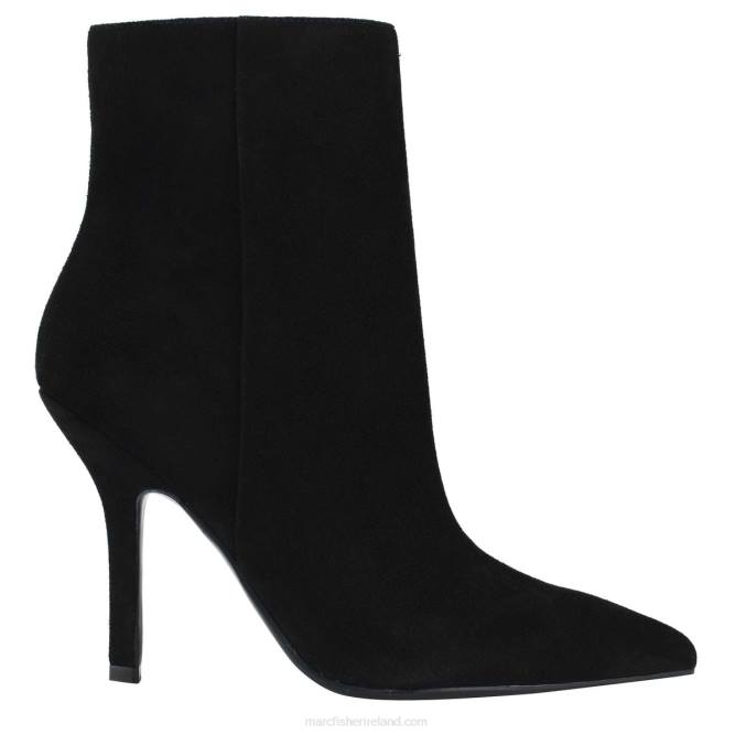 Black Suede Semina Heeled Bootie Marc Fisher Women L2XH59