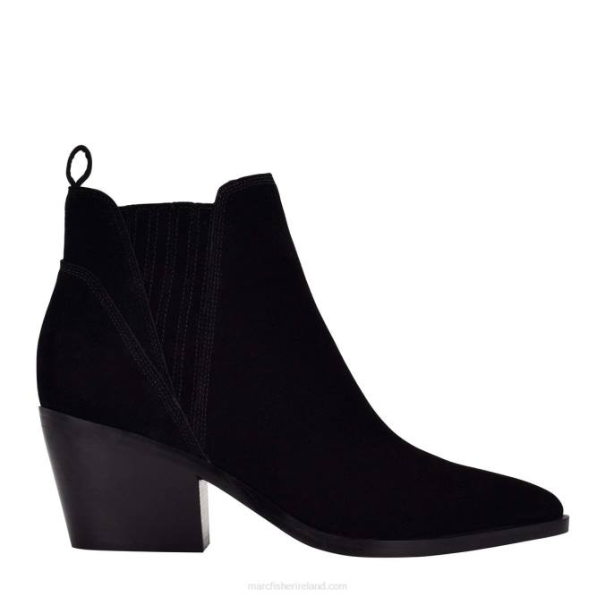 Black Suede Teona Pointy Toe Chelsea Bootie Marc Fisher Women L2XH113