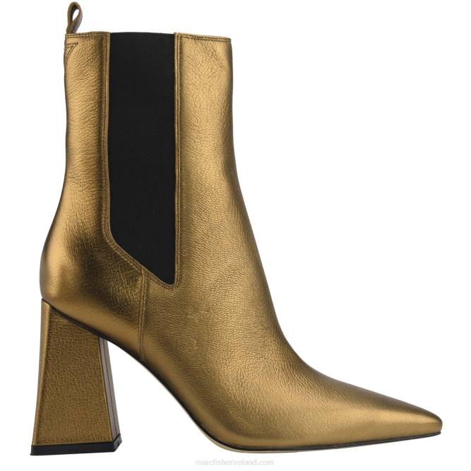 Bronze Leather Kylynn Chelsea Heeled Bootie Marc Fisher Women L2XH118