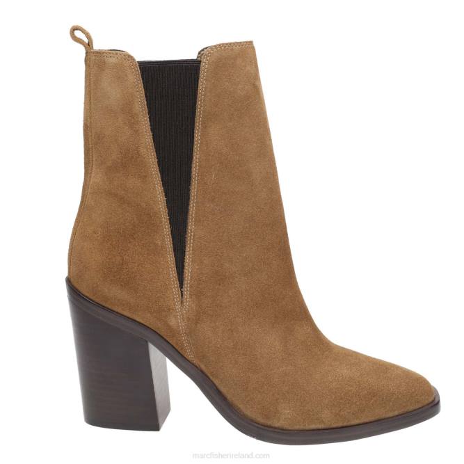 Brown Suede Kristie Heeled Bootie Marc Fisher Women L2XH30