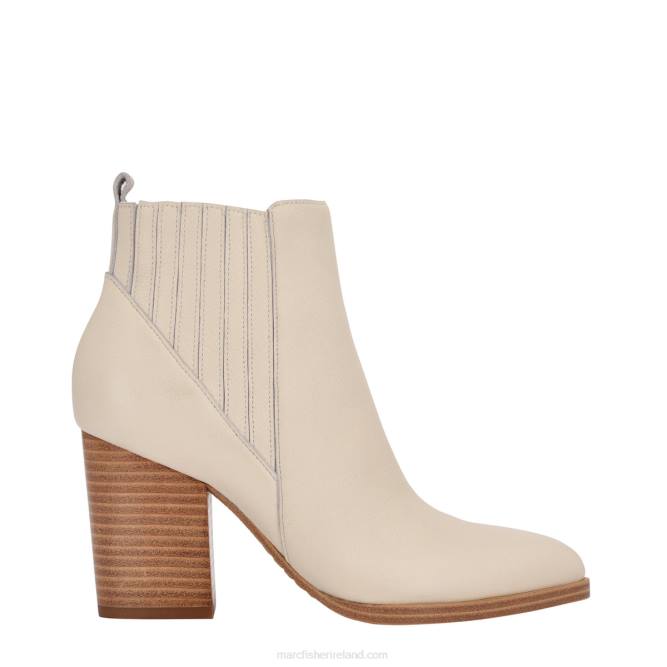 Chic Cream Leather Alva Pointy Toe Bootie Marc Fisher Women L2XH1