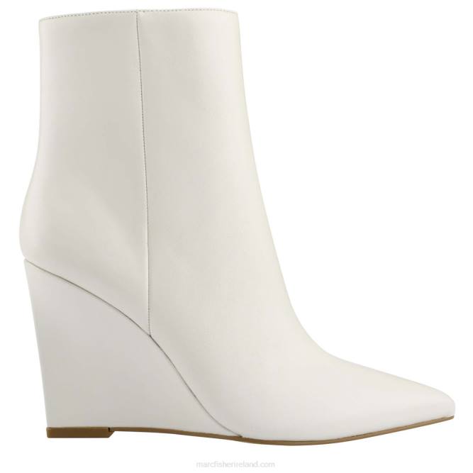 Chic Cream Leather Dayna Wedge Bootie Marc Fisher Women L2XH42