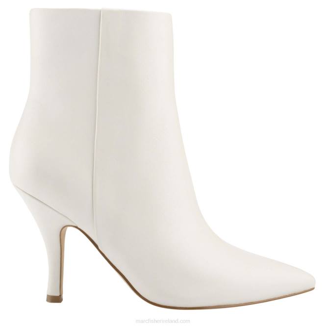 Chic Cream Leather Fergus Heeled Bootie Marc Fisher Women L2XH88