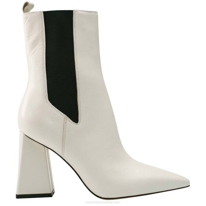 Chic Cream Leather Kylynn Chelsea Heeled Bootie Marc Fisher Women L2XH103
