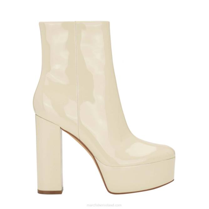 Chic Cream Patent Caled Platform Bootie Marc Fisher Women L2XH28