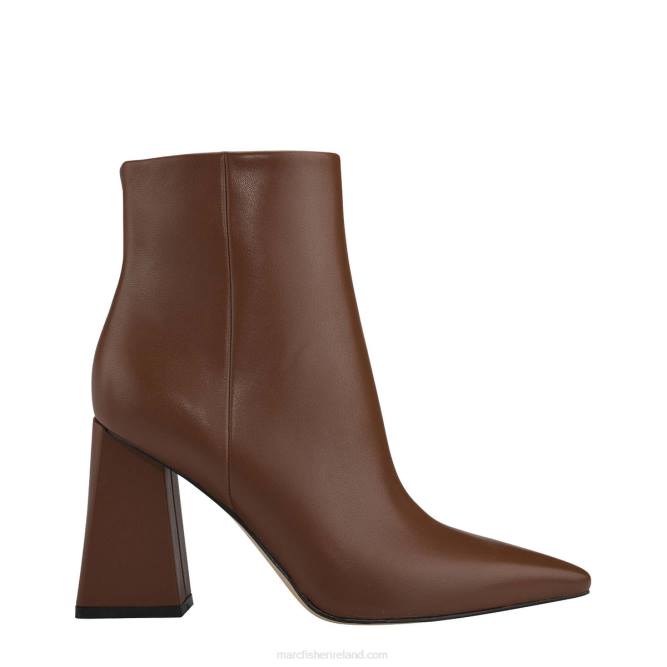 Cognac Leather Kulika Heeled Bootie Marc Fisher Women L2XH73