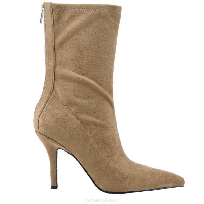 Cognac Suede Breezy Heeled Bootie Marc Fisher Women L2XH33