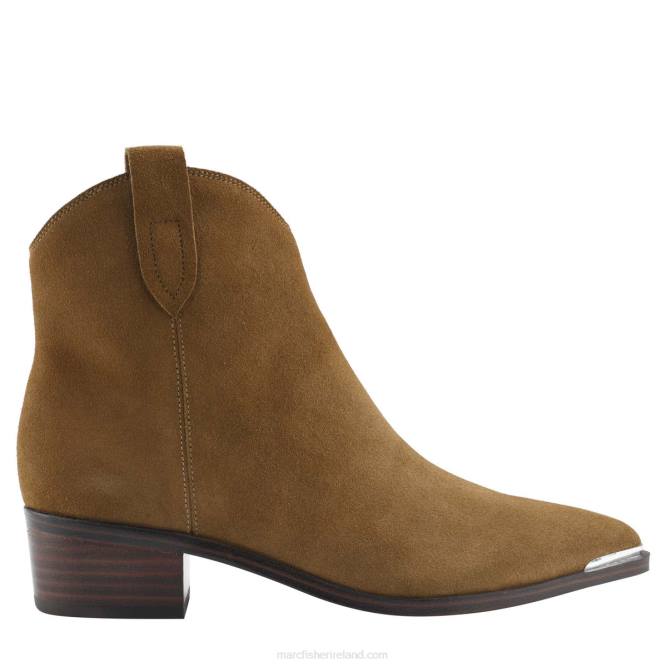 Cognac Suede Mikala Western Bootie Marc Fisher Women L2XH110