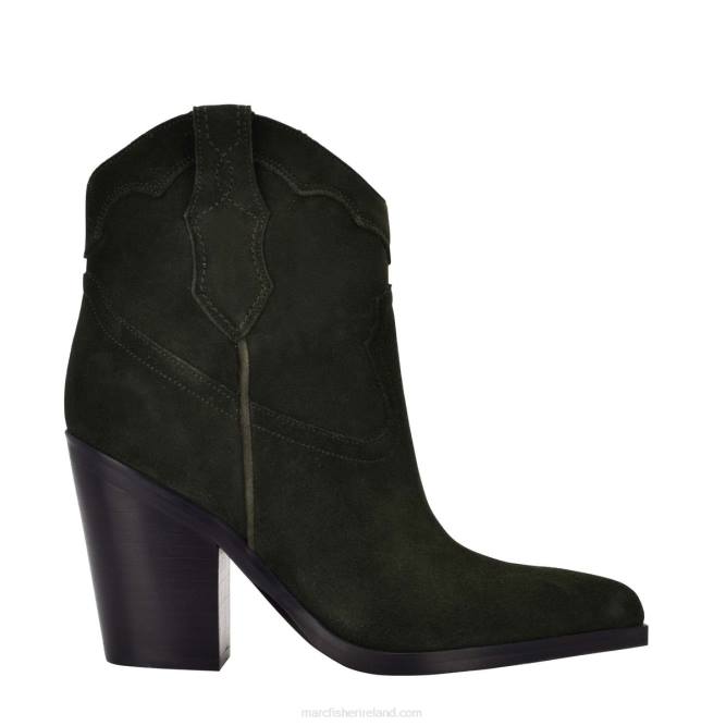 Dark Green Suede Gona Western Bootie Marc Fisher Women L2XH107