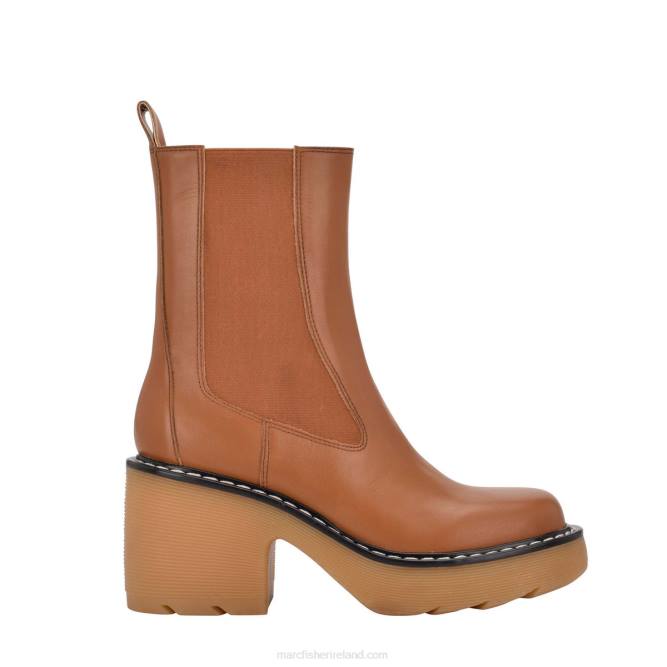 Dark Natural Leather/Natural Fredy Lug Sole Bootie Marc Fisher Women L2XH105