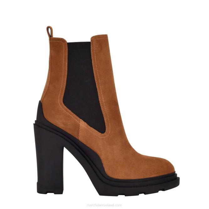 Dark Natural Suede Ramio Heeled Chelsea Bootie Marc Fisher Women L2XH78