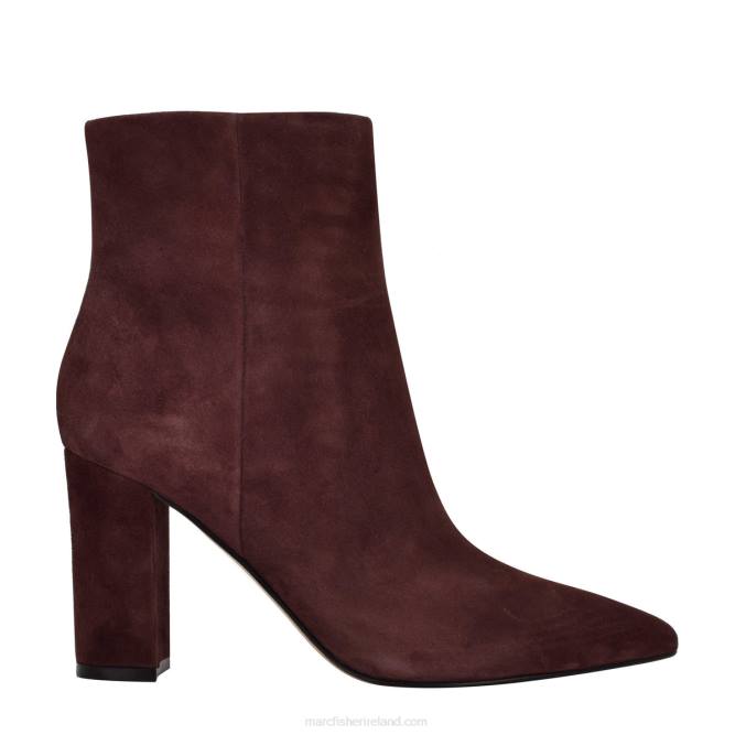 Dark Wine Suede Ulani Heeled Bootie Marc Fisher Women L2XH129