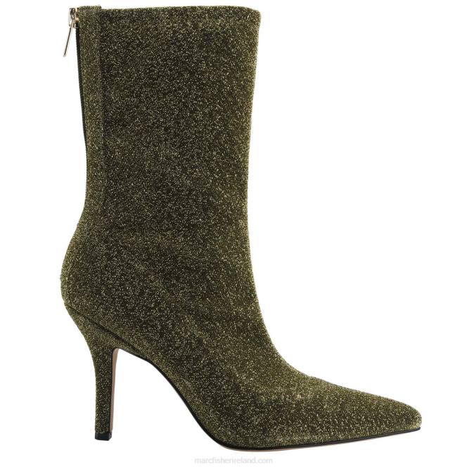 Gold Glitter Breezy Heeled Bootie Marc Fisher Women L2XH71