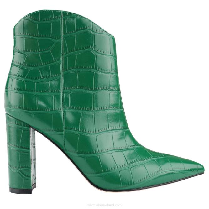 Green Croco Lezari Heeled Western Bootie Marc Fisher Women L2XH66