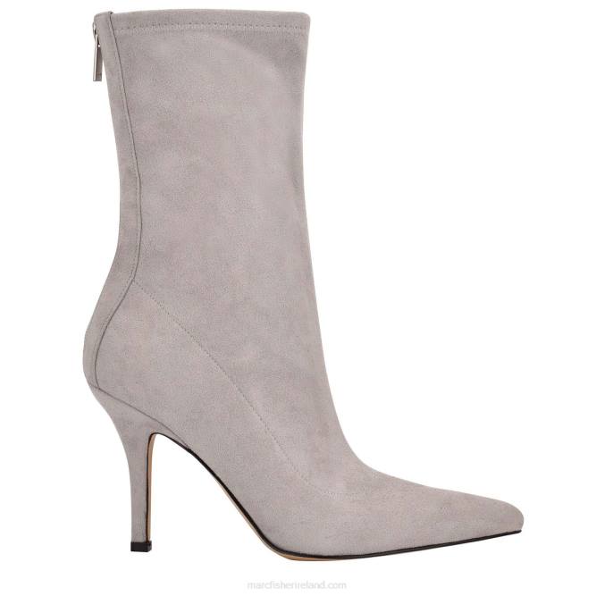 Light Grey Suede Breezy Heeled Bootie Marc Fisher Women L2XH60