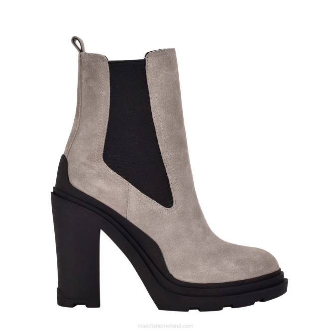 Light Grey Suede Ramio Heeled Chelsea Bootie Marc Fisher Women L2XH84