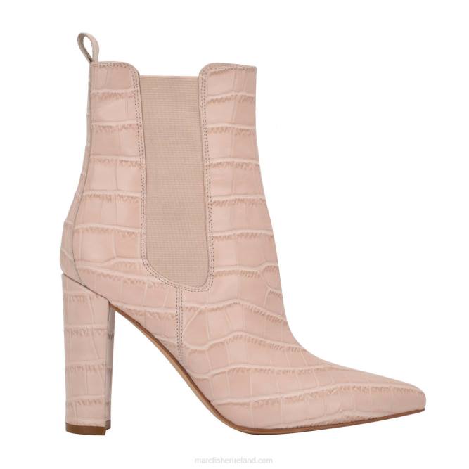 Light Natural Croco Leather Garliss Heeled Chelsea Bootie Marc Fisher Women L2XH85
