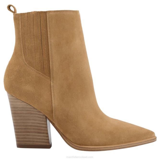 Medium Natural Suede Mariel Heeled Western Bootie Marc Fisher Women L2XH79