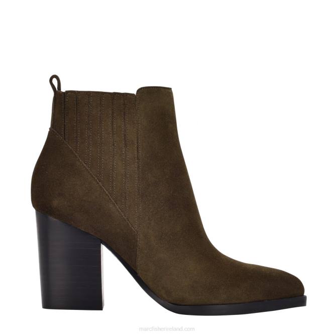 Olive Suede Alva Pointy Toe Bootie Marc Fisher Women L2XH74