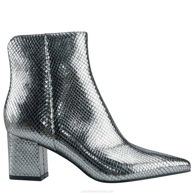 Silver Snake Suede Jina Heeled Bootie Marc Fisher Women L2XH121