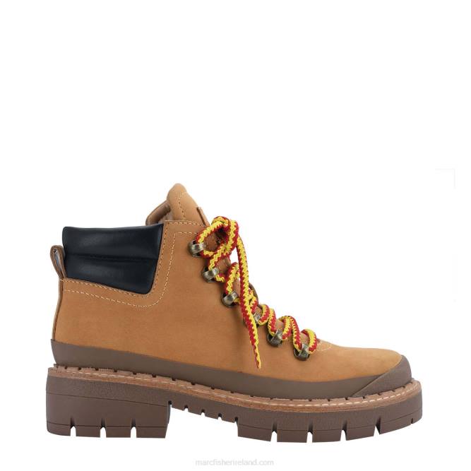 Tan Cairy Lace Up Combat Bootie Marc Fisher Women L2XH132