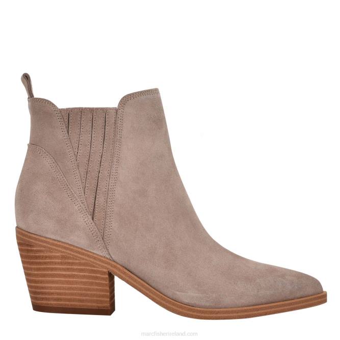 Taupe Suede Teona Pointy Toe Chelsea Bootie Marc Fisher Women L2XH64