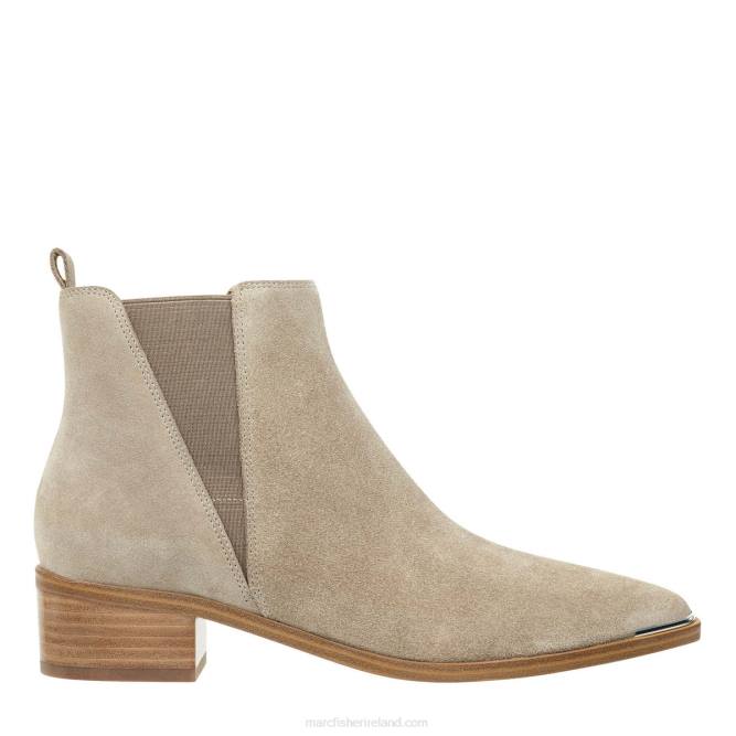 Taupe Suede Yale Pointy Toe Chelsea Bootie Marc Fisher Women L2XH43