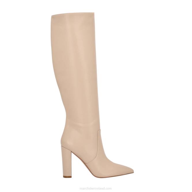 Beige Leather Giancarlo Heeled Boot Marc Fisher Women L2XH166
