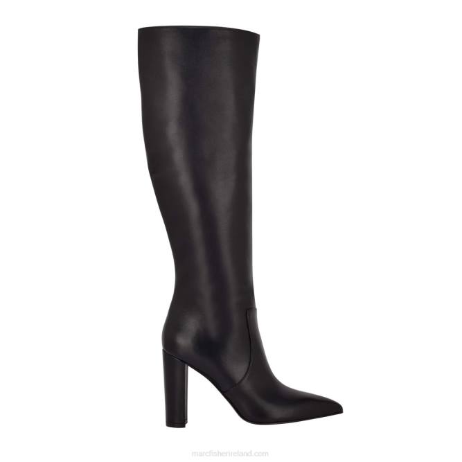 Black Leather Giancarlo Heeled Boot Marc Fisher Women L2XH159