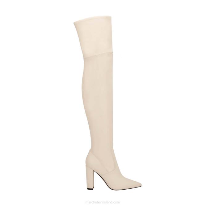 Chic Cream Leather Garalyn Over the Knee Boot Marc Fisher Women L2XH164