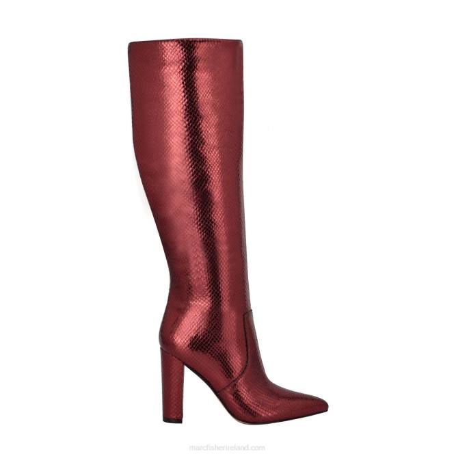 Red Snake Suede Giancarlo Heeled Boot Marc Fisher Women L2XH156