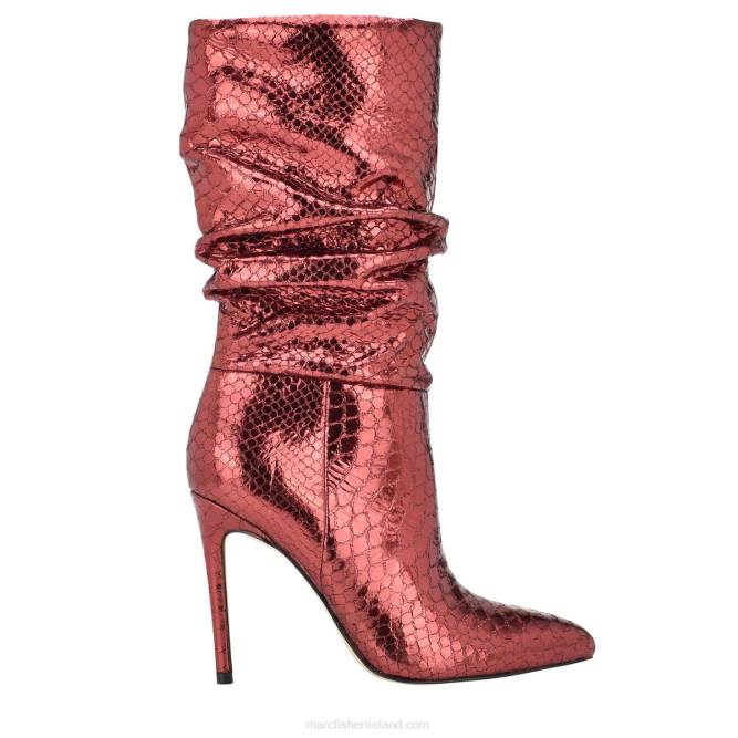 Red Snake Suede Romy Heeled Boot Marc Fisher Women L2XH179