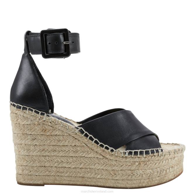 Black Able Espadrille Wedge Sandal Marc Fisher Women L2XH200