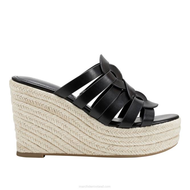 Black Cazzie Espadrille Wedge Sandal Marc Fisher Women L2XH248